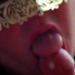 Chubby wife gives husband blowjob and shoots his load on her tits