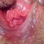 Slut milf with her wet pussy close up