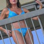 Luciana Gimenez Sexy Seen Flaunting Her Hot Figure In A Blue Bikini On The Balcony Of Her Hotel In Rio De Janeiro