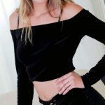 Free Porn Pics of Harley James takes off her sexy black top shorts and underwear