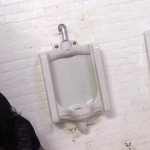 Skinny Brunette Strips And Craves For Glory Hole Dick In The Bathroom.
