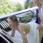Limo driver fucks bride on her wedding day and comes on her dress