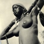 1952 African Native Nude Female Giraffe Tail Jewelry Original Photo Gravure