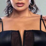 Sexy Black Sheer Mesh Bandeau Bra Open Rear Panty Lingerie