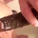 Straight Married Man passionately sucks this Dildo while Jerking off in the shower