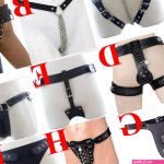 Leathe Chastity Belt DeviceStrapon Dildo HarnessStrap-on Anal Plug Butt PantiesSex Toys For Women