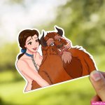 Sexy Belle and Beast Sticker Naughty Beauty and Her Beast Decal BDSM Stickers