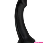 6 Black Contour Silicone Curved Dildo