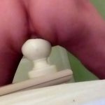 Butt fucking the bed post