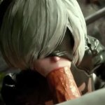 2B giving a blowjob