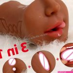 SacKnove 3 in 1 Male Masturbators Cup Realistic Vagina Anal Mouth Oral Adult Sex Pocket Artificial Pussy Men Masturbation Toys