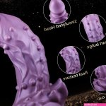 Purple Fantasy Werewolf Thick Spiked Dildo