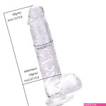 Loving Joy 8 Inch Dildo with Balls Clear