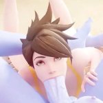 Tracer blowjob on Futa Widowmaker
