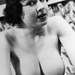 Vtg BW 1950s Photo Girl Pinup Nude Naughty Tits Huge Boobs Nipples Risque 919