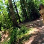 Stripping and running naked on a public trail