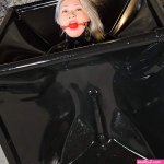 Bound in latex with a vibrator sealed to my pussy