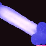 Luminous Glow-In-The-Dark 8 Silicone Dildo With Balls By Evolved Nove