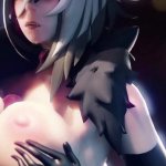 Arlecchino fucks a big hilichurl cock with her huge tits 3D Paizuri Animation Genshin Impact