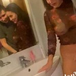 Quickly Fucked friends wife in the bathroom while she was getting ready for work